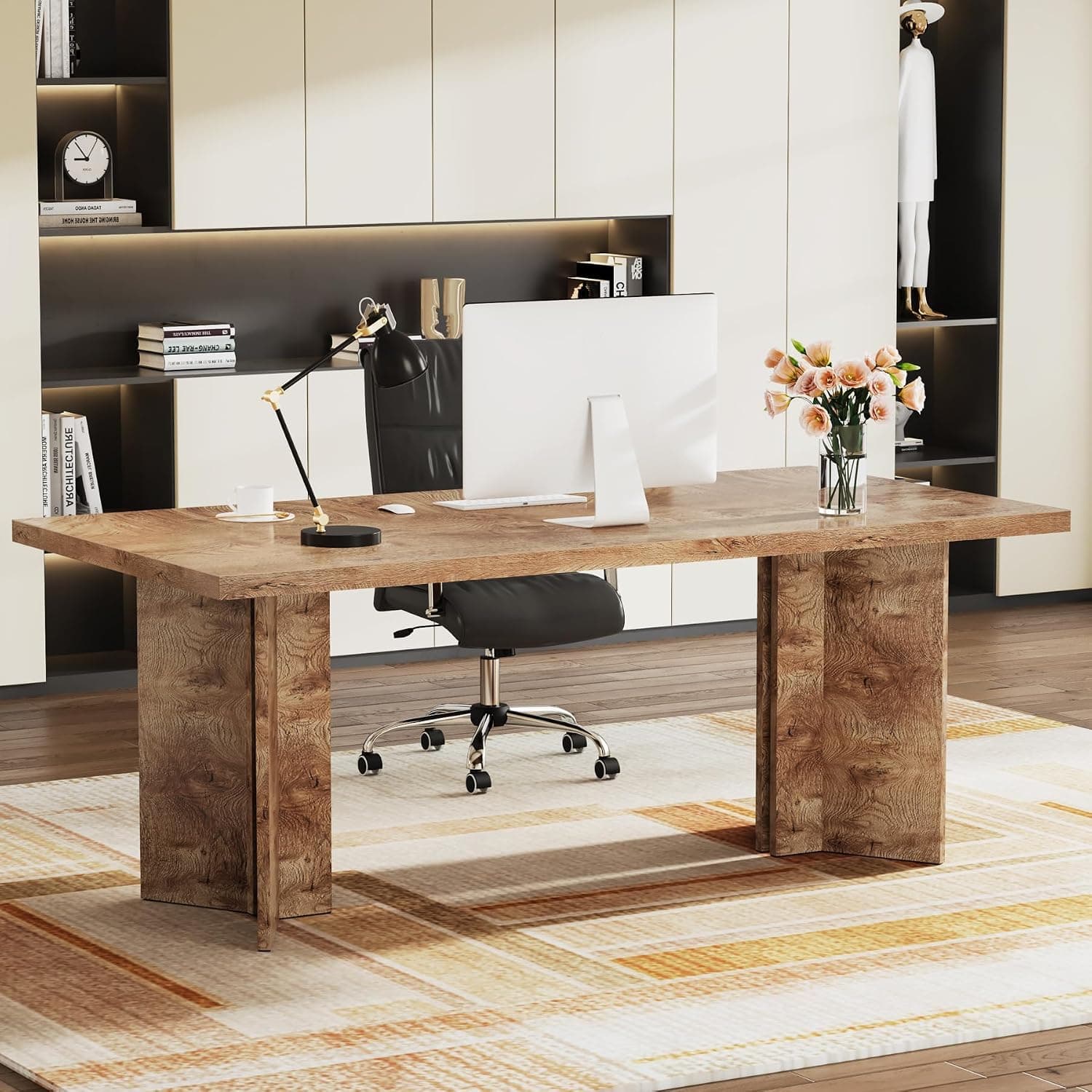 Tribesigns 63" Vintage Executive Desk